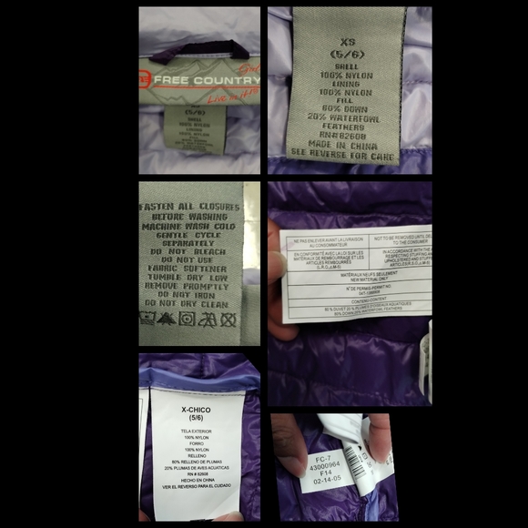 Free Country Ultra Lightweight Power Down Quilted Vest Full Zip Purple XS - Picture 14 of 14